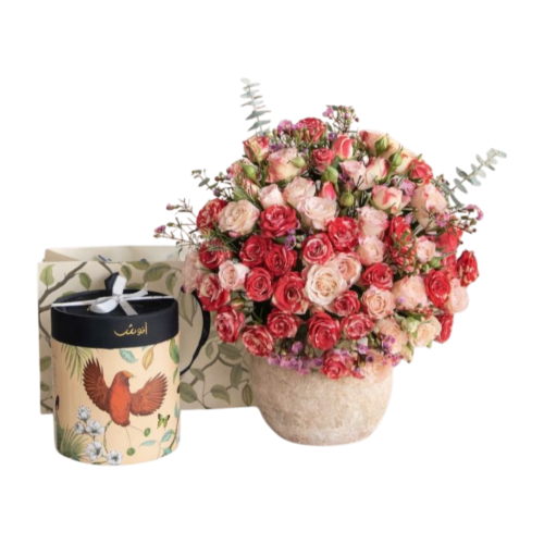 فازة ورد وشوكولاتة انوش