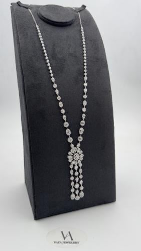 سبحة ذهب ( ابيض تصميم الماس ) عيار 18