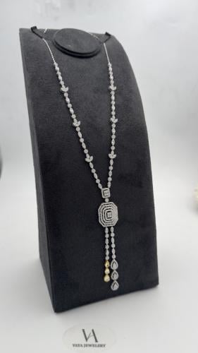 سبحة ذهب ( ابيض تصميم الماس ) عيار 18