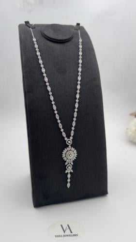 سبحة ذهب ( ابيض تصميم الماس ) عيار 18