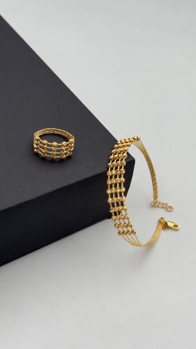 سوارة مع خاتم ذهب عيار 21