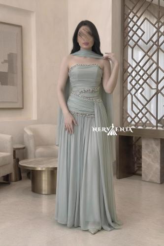 فستان كرنكل بكسرات لامع