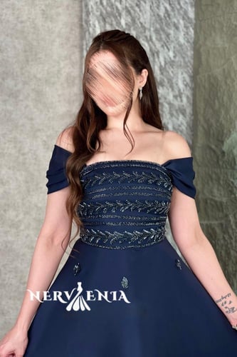 فستان ليزا فاشن مطرز دبل كلوش