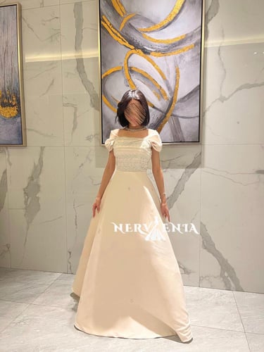 فستان ليزا فاشن مطرز دبل كلوش