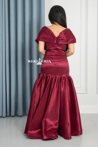 فستان مارون شانتون بطيات سفليه