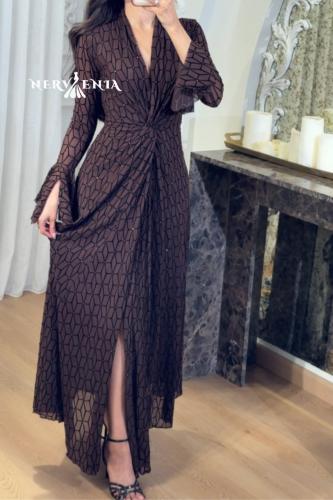 فستان بيهايف دارك شوكلت كم طويل