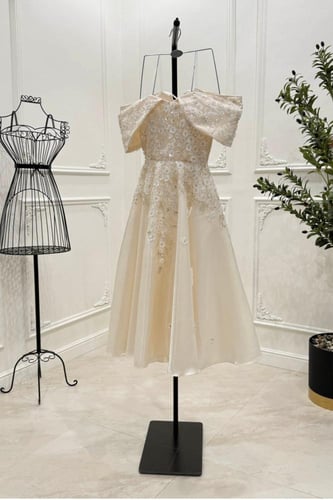 فستان لمعة مضيئة اوف شولدر ميدي