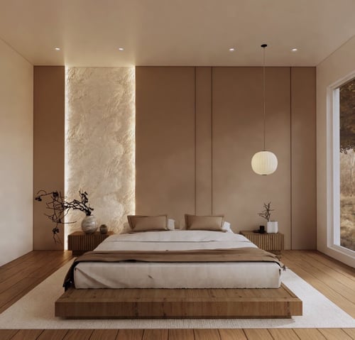 Wooden profile bed background