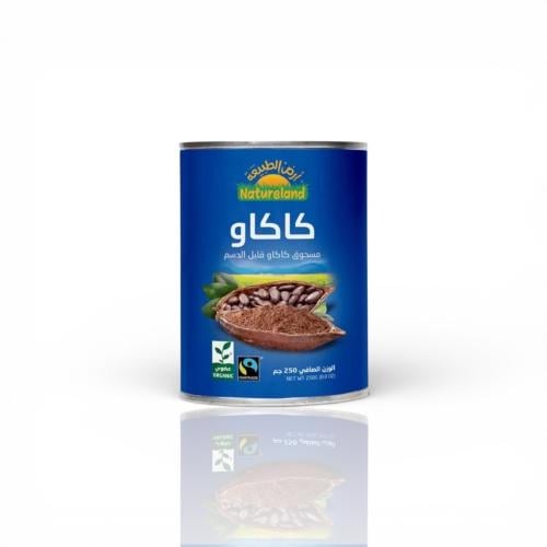 أرض الطبيعة مسحوق كاكاو قليل الدسم عضوي 250 جم