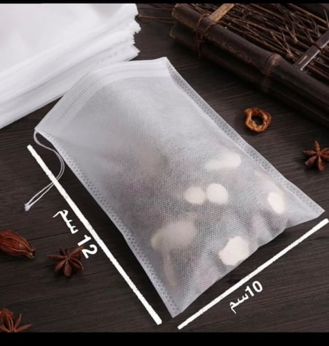 50 كيس شاي فارغ برباط، اكياس فلتر تستعمل مرة واحدة...