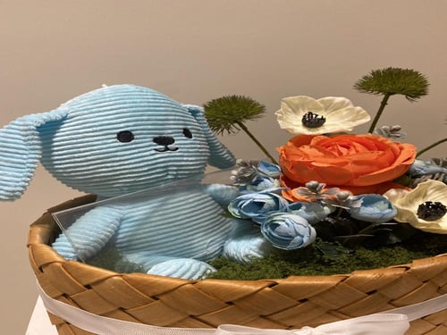 هدية مولود مع دبدوب أزرق