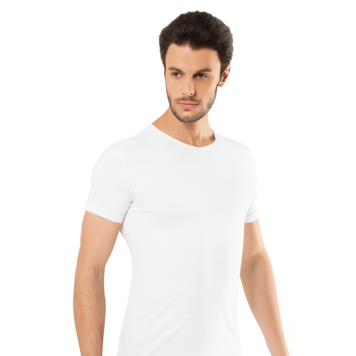 بوكس 3 قطع فنيلة رجالي أبيض نص كم ( قطن و إلستان)