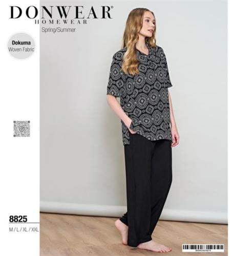 بجامة كاجوال ذات نقشة باللون الاسود في ابيض