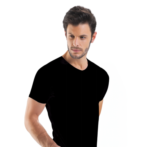 فنيلة رجالي نص كم متعدد الالوان قطن100%