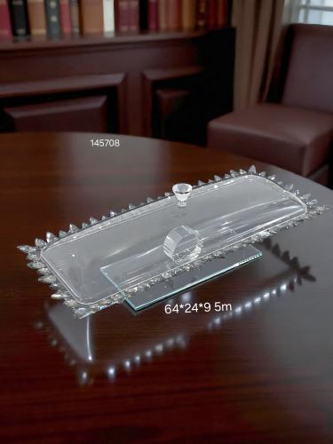 صحن تقديم بغطاء اكريلك XXL