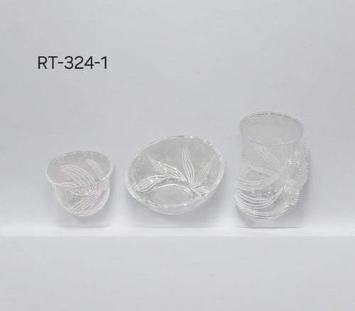 طقم بيالات مع فناجين تركي بنقش مختلف ١٨ حبه