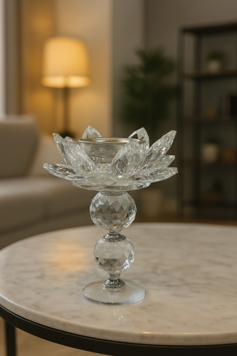 مبخرة كريستالية بتصميم زهرة اللوتس