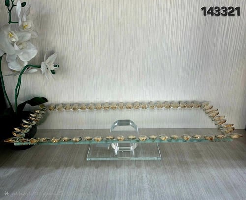 صواني تقديم زجاج باطرف كرستال عالي الجودة