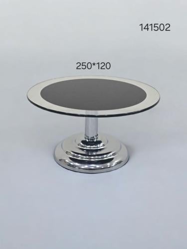 ستاند تقديم زجاج بقاعدة ستانليس ستيل صغير