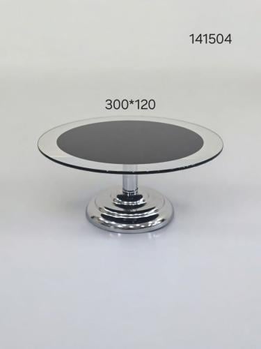 ستاند تقديم زجاج بقاعدة ستانليس ستيل صغير