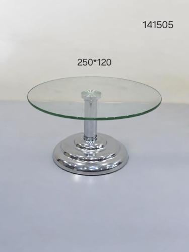 ستاند تقديم زجاج بقاعدة ستانليس ستيل صغير