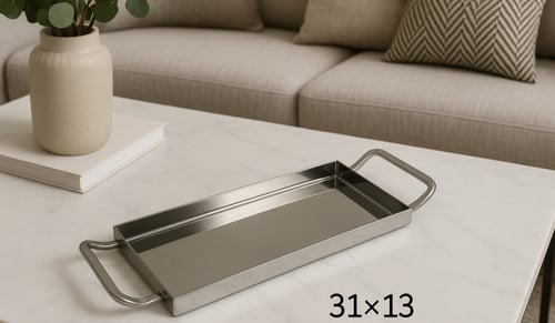 صينية تقديم فاخرة من الستانلس ستيل