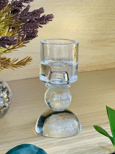 قاعدة شموع كرستال شفاف