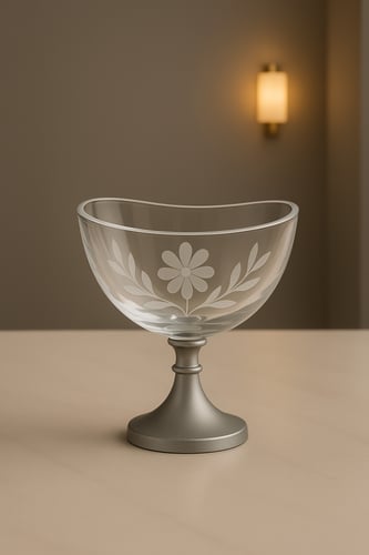 صحن تقديم زجاجيّ بلاتينيوم