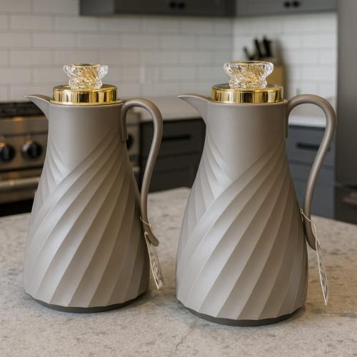 ترمس شاي وقهوة عملية –لون رمادي ضمان سنتين