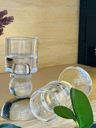 قاعدة شموع كرستال شفاف