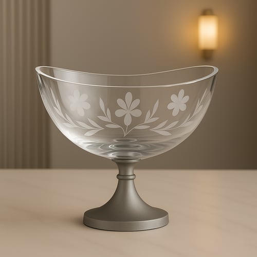 صحن تقديم زجاجيّ بلاتينيوم