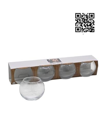 فازة حلى زجاج شفاف ثلاث حبات