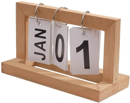 تقويم مكتبي خشبي ميلادي
