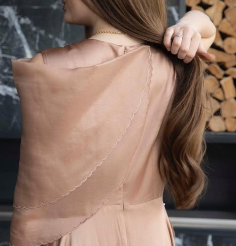 فستان بني 106-0