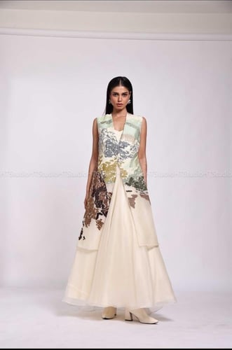 فستان هندي بقطعه