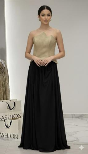 فستان ذهبي بااسود 31-1