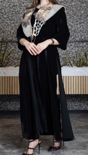 فستان أسود مخمل 0-195