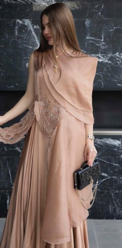 فستان بني 106-0