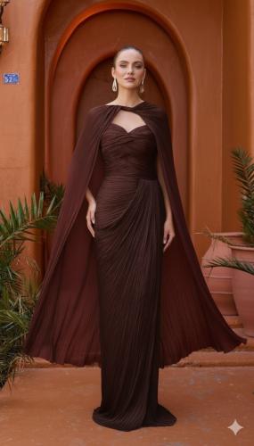 فستان بني بوشاح 22-6