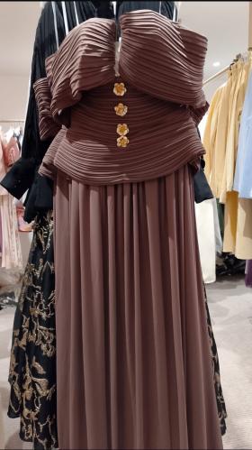 فستان بني 110-6