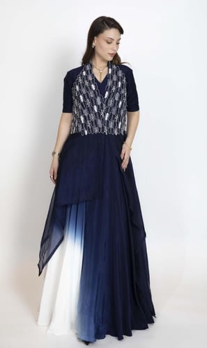 فستان هندي ازرق 256-0