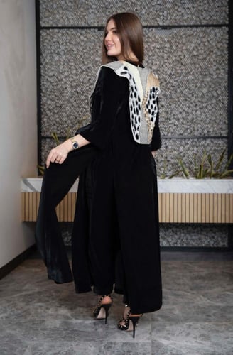 فستان أسود مخمل 0-195