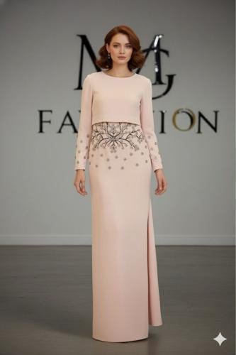 فستان وردي بجاكيت