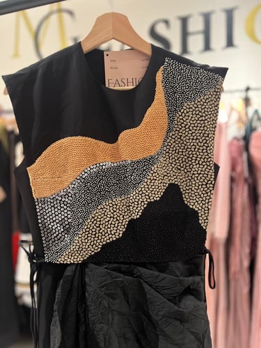 فستان هندي اسود بقطعه