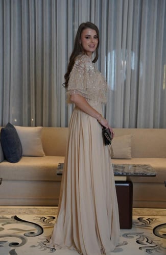 فستان هندي ذهبي بكيب64-0