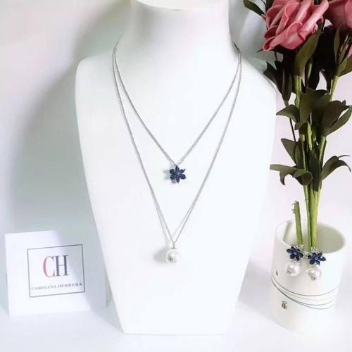 سلسال وحلق CH فضي