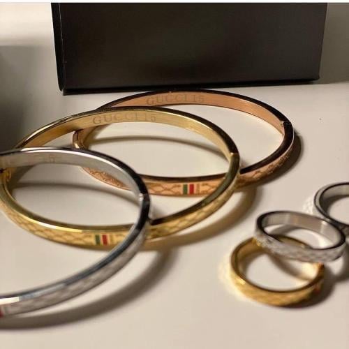 ثلاث اساور وثلاث خواتم نحيف قوتشي