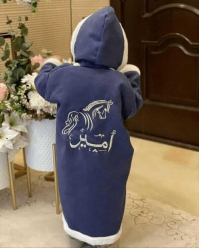 فروة أطفال شتوية فاخرة مع تطريز الاسم حسب الطلب