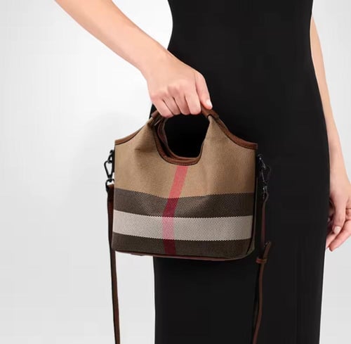 حقيبة يد جلدية منقوشة بسعة كبير