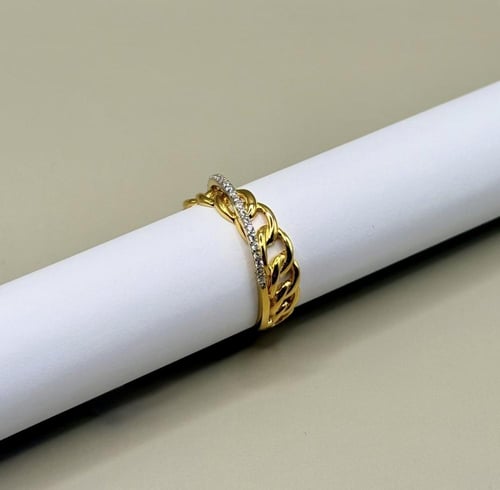 خاتم ذهبي فضه تصميم جنزير